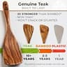 8-Piece Natural Teak Wooden Utensil Set with Holder, Spoon Rest & Hooks