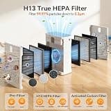 Meowant Dual True HEPA Pet Air Purifier with Solid Activated Carbon Pellets