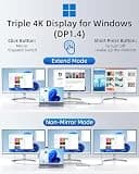 LIONWEI 13-in-1 Triple Display Hub with Dual 4K HDMI, DP, and 100W Power Delivery