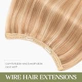 Charites 12-Inch Golden Brown Real Human Hair Halo Extension Fish Line