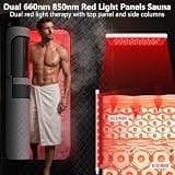 iTHERAU Portable Home Infrared Sauna Box with Pentagonal Layout Design