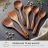 Zulay Kitchen 6-Piece Natural Teak Wooden Spoons Set for Everyday Cooking