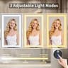 WISSMIELS 24" x 32" Dual-Stage Defogging LED Bathroom Mirror with Anti-Fall Brackets