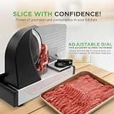 Nutrichef 200W Automatic Electric Meat Slicer with Adjustable Cut Dial