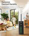 Lacidoll 20L Ultrasonic Dual Mist Tower Humidifier with 18-Inch Extended Pipe