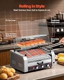VEVOR 7-Roller Hot Dog Grill with Triple Temp Control & Bun Drawer, 1200W