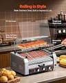 VEVOR 7-Roller Hot Dog Grill with Triple Temp Control & Bun Drawer, 1200W