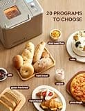 Neretva 20-in-1 Automatic Bread Maker with Dual Heaters and Ceramic Pan
