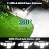 Omibee 6000LM 6-Head Solar Flood Light with Dual Motion Sensor & Remote