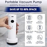 DUORAN Cordless Electric Vacuum Pump With USB Rechargeable Battery, 6.0 Kpa Suction