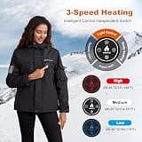 Brimekey Women's Dual-Zone Heated Softshell Jacket with Fleece Lining