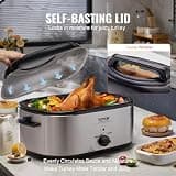 VEVOR 24-Quart Electric Roaster Oven with Advanced Defrost and Warm Settings