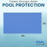 Sun2Solar Heavy-Duty Blue Rectangle Solar Pool Blanket, 18x36 Ft, 16 Mil