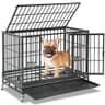 Homey Pet 37-Inch Stackable Heavy Duty Steel Dog Crate with Caster Wheels