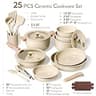 CAROTE 25-Piece Ceramic Nonstick Cookware Set with Removable Handles
