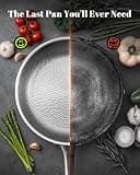VEDNHOL 3-Piece Hammered Pure Titanium Frying Pan Set with Composite Steel Core