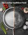 VEDNHOL 3-Piece Hammered Pure Titanium Frying Pan Set with Composite Steel Core