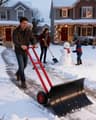 COZONY 29-Inch Heavy-Duty Wheeled Snow Shovel with Adjustable Metal Frame