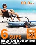 OutdoorMaster Shark 2S Rechargeable SUP Air Pump, 88.8Wh Battery, 20 PSI