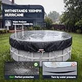 LXKCKJ 420D Oxford Budget-Friendly Round Pool Cover with Ground Tie-Down Nails