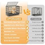 Homey Pet 37-Inch Stackable Heavy Duty Steel Dog Crate with Caster Wheels