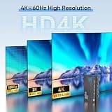 Hearvo USB 3.0 HDMI Dual Computer KVM Switch with 4K 60Hz Support and Wired Remote