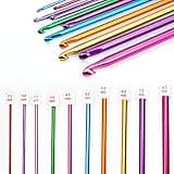 23-Piece Mixed Bamboo Cabled & Aluminum Fixed Tunisian Hooks Combo Kit