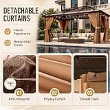 Aoxun 12x16 ft. Large Outdoor Polycarbonate Double Roof Metal Pavilion