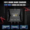 Upgraded 30A 3-Bank Smart Waterproof Marine Battery Charger for SLA/Lithium
