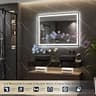 Keonjinn 48" x 36" Smart Dual-Zone LED Lighted Mirror with Built-In Bluetooth Speaker