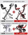 pooboo 4-in-1 Foldable Magnetic Exercise Bike with Arm Resistance Bands