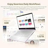 HP Flagship HD Student Laptop (14-inch, Intel N150, 1.12TB Total Storage Hub, Purple)