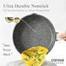 CAROTE 5.5-Quart Deep Nonstick Granite Frying Pan with Glass Lid and Handy Pour Spout