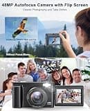 Compact 4K Digital Point-and-Shoot Vlogging Camera with 48MP Sensor and Autofocus