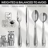 7oz Weighted Stainless Steel 4-Piece Silverware Set with Carry Pouch Included