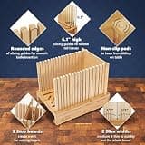 Albert & Grace Foldable Bamboo Bread Slicer Guide with High 6.1-Inch Sides