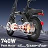 RPINT 14-Inch Mini Folding Electric Commuter Bike, 740W Motor, 48V 10Ah