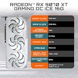 GIGABYTE Radeon RX 9070 XT Gaming OC ICE 16GB GDDR6 PCIe 5.0 Video Card