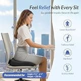 ZIKEE Ergonomic High-Density Memory Foam Seat Cushion with Thigh Relief Slope