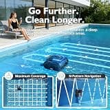 Lodoba Automatic Robotic Pool Vacuum with Dual 3200 RPM Brushless Motors