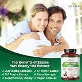 Zazzee Montmorency Tart Cherry 10:1 Extract 200 Vegan Capsule Supplement