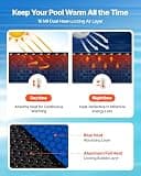 VEVOR Dual Heat-Locking Rectangle Solar Pool Bubble Blanket, 16x32, 16 Mil