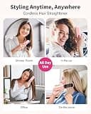 Bopcal Heavy-Duty Cordless Hair Straightener Brush with Power Bank Mode