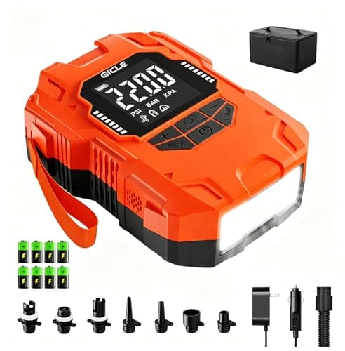 GICLE Portable Rechargeable SUP Pump with True Dual Power Supply, 22 PSI