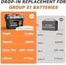 12V 100Ah Group 31 LiFePO4 Deep Cycle Battery 2-Pack for High Capacity Power Banks