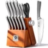 imarku 14-Piece High-Carbon Japanese Stainless Steel Knife Set with Wooden Block