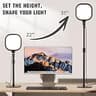 Premium Full-Screen Desk Ring Light with Metal Base and Flexible Phone Holder