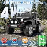 JORFLY 24V 4WD Ride-On Truck with 800W Motor System and Independent Suspension