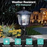 Greluna 60-Lumen Metal and Glass Exterior Lantern Solar Post Cap Light, 1-Pack