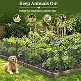 Jinligogo 32-Inch Wrought-Iron Style No-Dig Outdoor Boundary Fence for Semi-Permanent Use